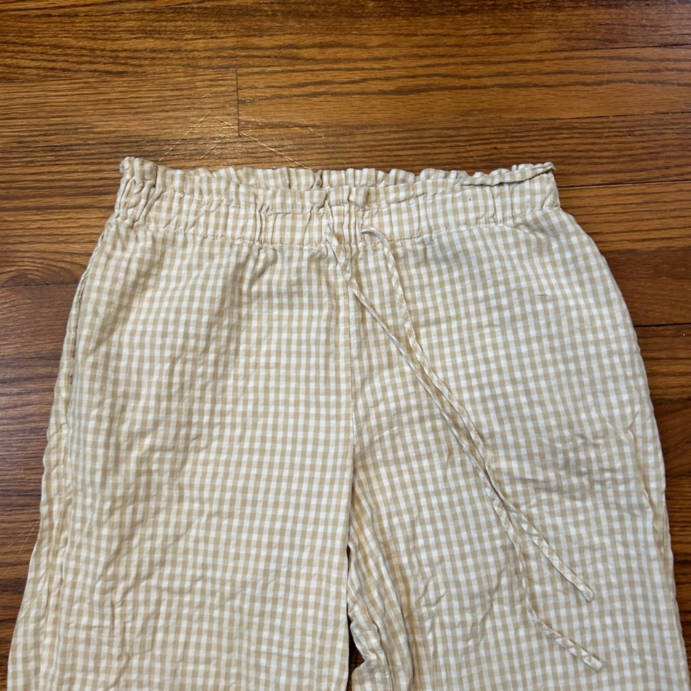 Wide Leg Gingham Pants in Cream - Picture 5 of 10